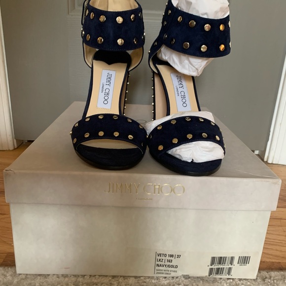 Jimmy Choo Veto Navy sandal - Picture 2 of 4
